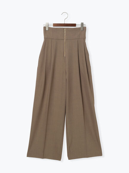 ハイウエストフロントジップワイドパンツ《2025Autumn catalog item》（チャコールグレー/ブラック/ブラウン）｜Te chichi（テチチ）通販
