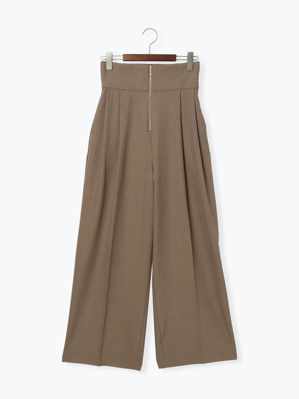 セール】 ハイウエストフロントジップワイドパンツ《2025Autumn