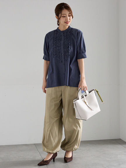 シャイニーツイルパラシュートパンツ《2025Autumn catalog item》（グレー/カーキ）｜Te chichi（テチチ）通販