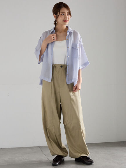 シャイニーツイルパラシュートパンツ《2025Autumn catalog item》（グレー/カーキ）｜Te chichi（テチチ）通販