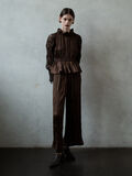 【Atelier plier】ワッシャープリーツオールインワン《2025Autumn catalog item》（ブラウン）｜Te chichi（テチチ）通販