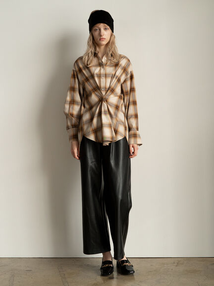 2WAYウエストタックチェックシャツ《2025Autumn catalog item》（ブラック/ベージュ）｜Te chichi（テチチ）通販