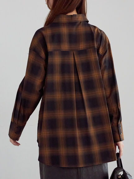 2WAYウエストタックチェックシャツ《2025Autumn catalog item》（ブラック/ベージュ）｜Te chichi（テチチ）通販
