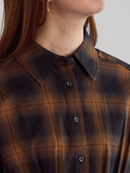 2WAYウエストタックチェックシャツ《2025Autumn catalog item》（ブラック/ベージュ）｜Te chichi（テチチ）通販