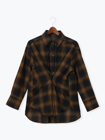 2WAYウエストタックチェックシャツ《2025Autumn catalog item》（ブラック/ベージュ）｜Te chichi（テチチ）通販