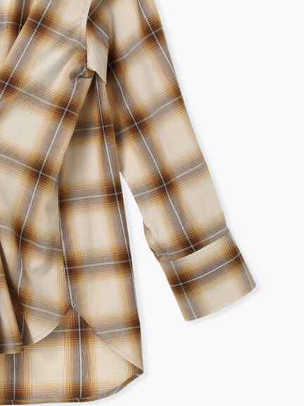2WAYウエストタックチェックシャツ《2025Autumn catalog item》（ブラック/ベージュ）｜Te chichi（テチチ）通販