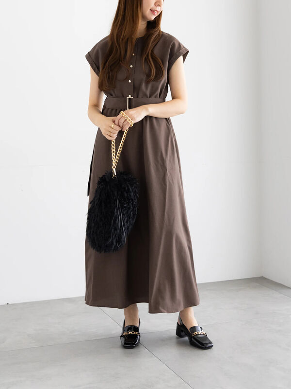 TEECHI ティーチ 新品タグ付 ボンカールワンピース アンティークリネン