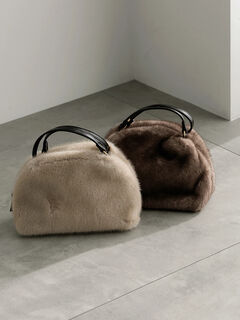 WEB限定】ファー2wayショルダーバッグ（グレー/モカベージュ