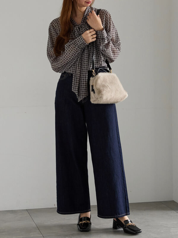 ベージュ ファー ショルダーバッグ*2 WEB限定】ファー2wayショルダーバッグ（グレー/モカベージュ