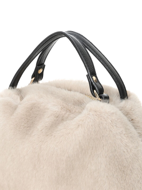 WEB限定】ファー2wayショルダーバッグ（グレー/モカベージュ