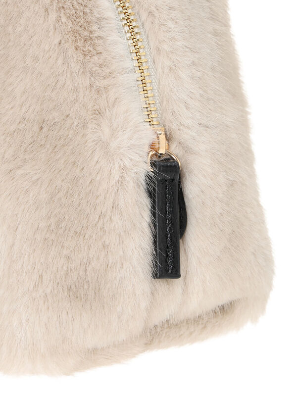 WEB限定】ファー2wayショルダーバッグ（グレー/モカベージュ