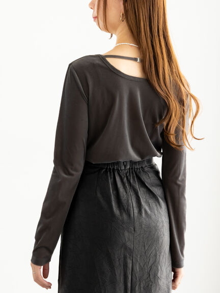 シアーベロアトップス《2025Autumn catalog vol.2 item》（チャコールグレー/ベージュ/ブラウン）｜Te chichi（テチチ）通販