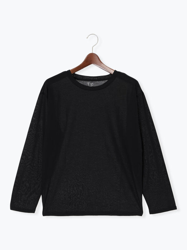 セール】 シルケット天竺ロングスリーブTee（オフホワイト/グレー