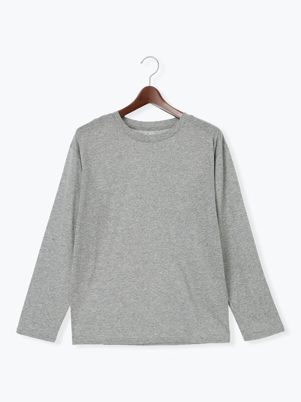 セール】 シルケット天竺ロングスリーブTee（オフホワイト/グレー