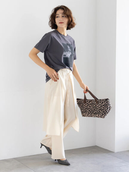 ラップスカートレイヤードストレートパンツ《2025Autumn catalog item》（ベージュ/ブラウン）｜Te chichi（テチチ）通販