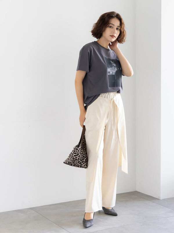 TAN 巻きスカート TAN SOFT SHINY WRAPPED SKIRT 巻きスカート 