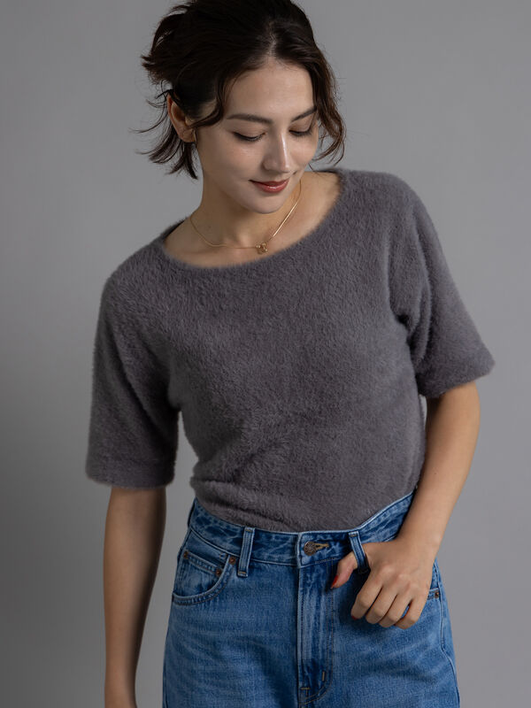 ライトフェザーニット《2025Autumn catalog item》（モカ/ブルー