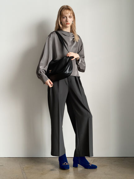 ドレープネックブラウス《2025Autumn catalog vol.2 item》（オフホワイト/グレー/ブルー）｜Te chichi（テチチ）通販