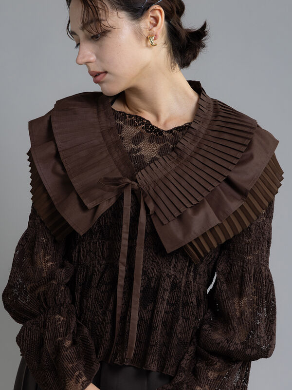 セール】 【Atelier plier】プリーツマルチレイヤードベルト（ブラウン