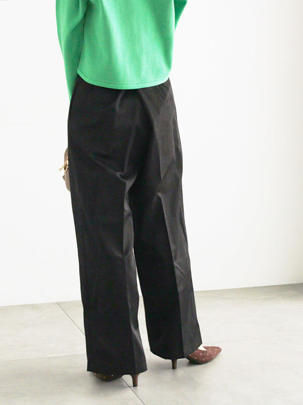 シャイニーワイドスラックス（グレー/ブラック/ボトムス/パンツ