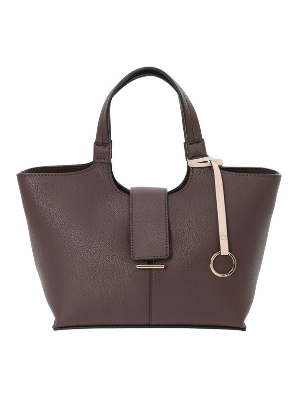 フラップミニトートバッグ（グレー/ブラウン/キャメル/バッグ/バッグ