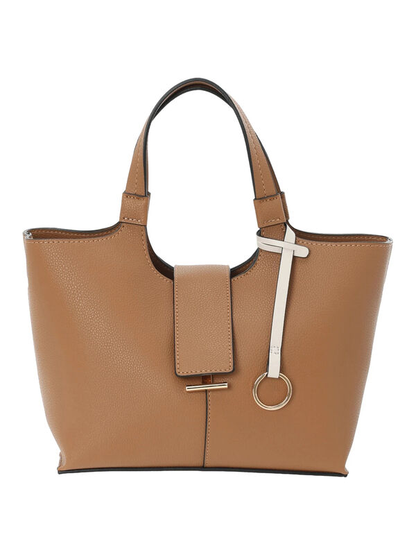 フラップミニトートバッグ（グレー/ブラウン/キャメル/バッグ/バッグ