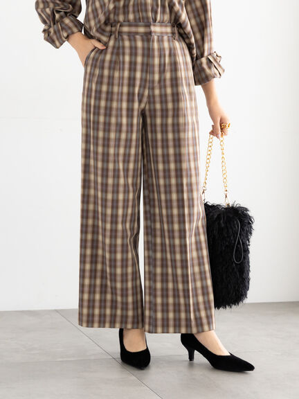 チェックスラックス（セットアップ可）《2025Autumn catalog item》（ブラック/ブラウン）｜Te chichi（テチチ）通販