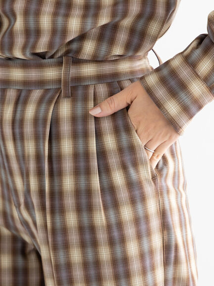 チェックスラックス（セットアップ可）《2025Autumn catalog item》（ブラック/ブラウン）｜Te chichi（テチチ）通販