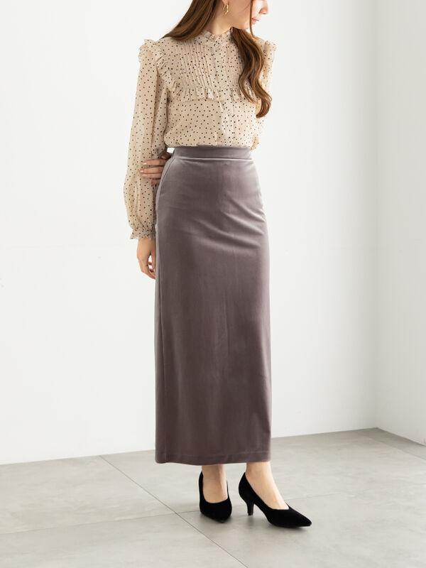 スカート mame00ome ベロアナロースカート《2025Autumn catalog vol.2 item