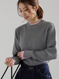 配色レイヤードリブニットプルオーバー(グレー)|Te chichi(テチチ)通販