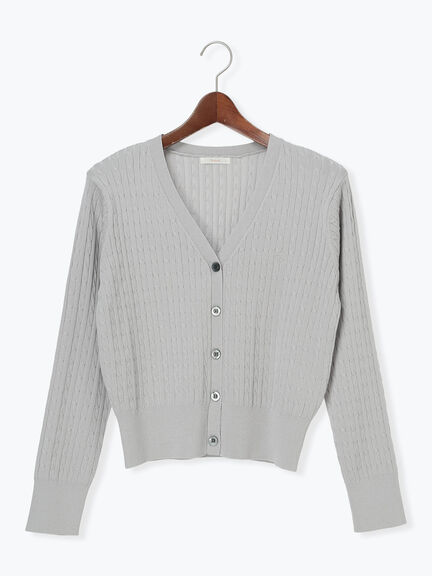 ミニケーブル刺繍Vネックカーディガン（グレー/ブラック/レッド）｜Te chichi（テチチ）通販