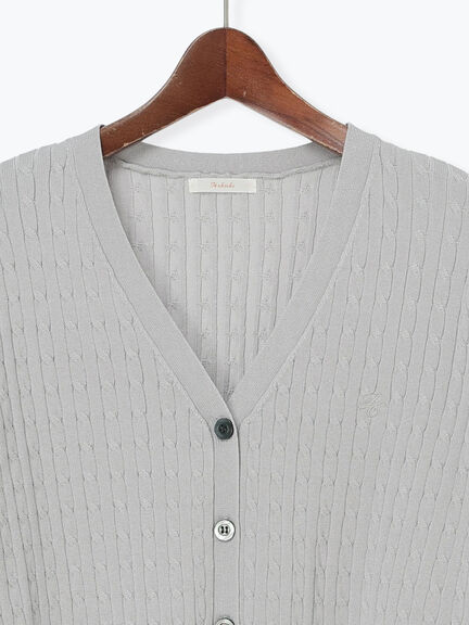 ミニケーブル刺繍Vネックカーディガン（グレー/ブラック/レッド）｜Te chichi（テチチ）通販