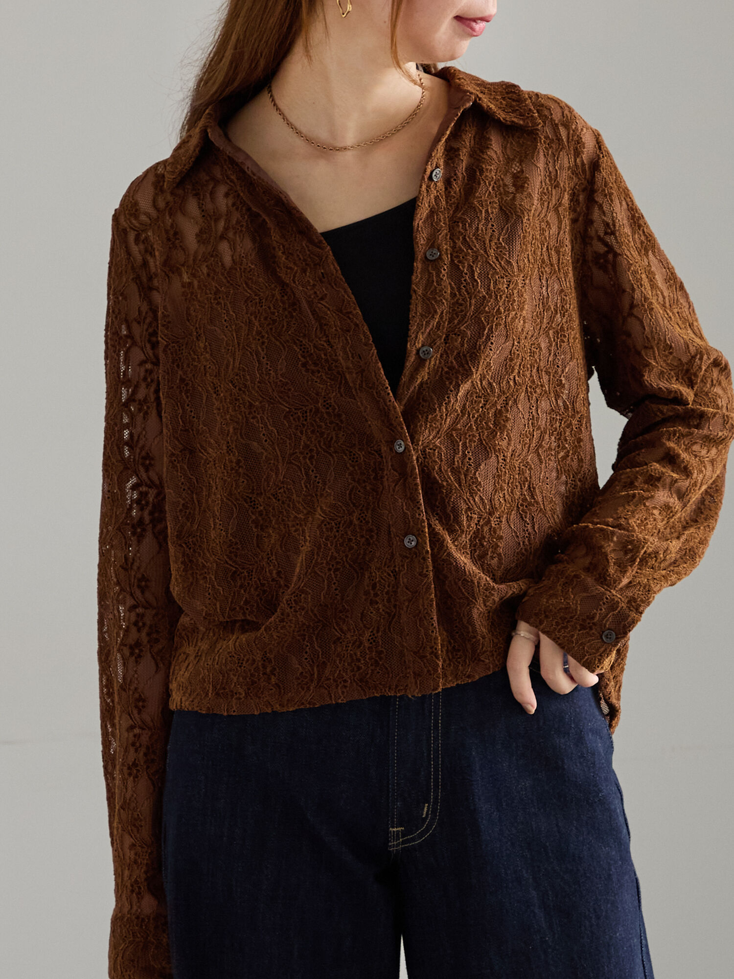 1度着用⭐︎machatt⭐︎ラッセルレーストップス お買い得！ラッセルニットレース＊ドット