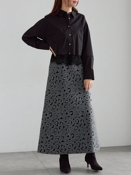 スカラップレース切替シャツブラウス（オフホワイト/ブラック）｜Te chichi（テチチ）通販