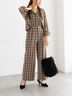 チェックショートシャツ（セットアップ可）《2025Autumn catalog item》（ブラック/ブラウン）｜Te chichi（テチチ）通販