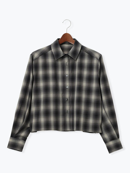 チェックショートシャツ（セットアップ可）《2025Autumn catalog item》（ブラック/ブラウン）｜Te chichi（テチチ）通販