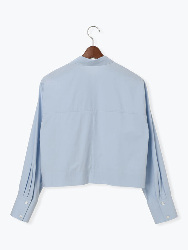 セール】 フリルクロップトシャツ（オフホワイト/サックスブルー
