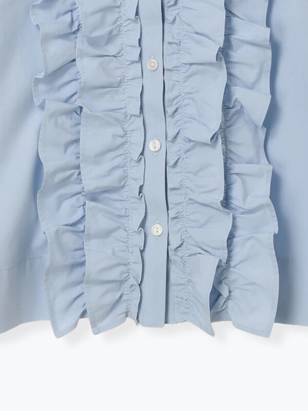 Ri---cha購入❌ セール】 フリルクロップトシャツ（オフホワイト/サックスブルー