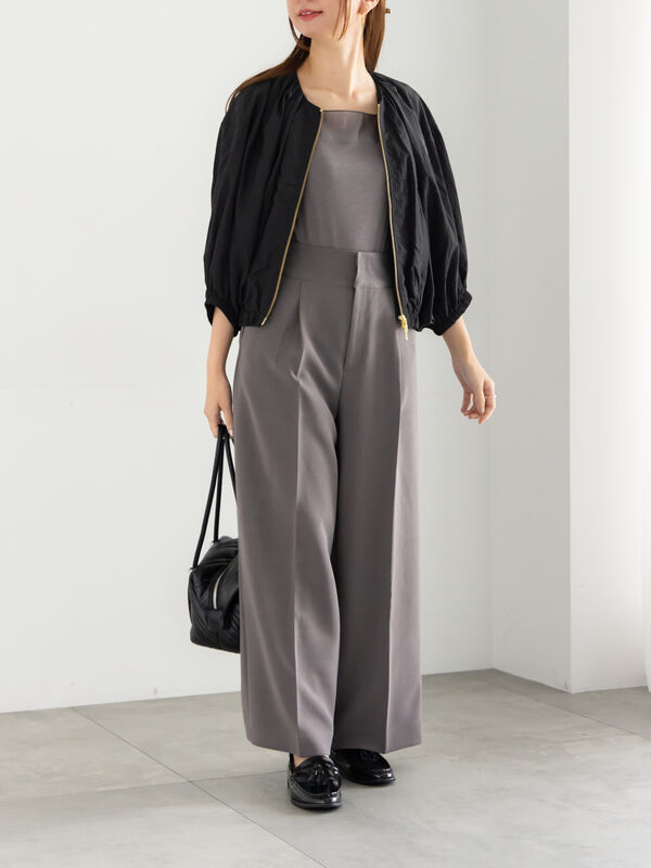 セール】 シアー切替タンクトップ（グレー/ブラック/クリーム/トップス