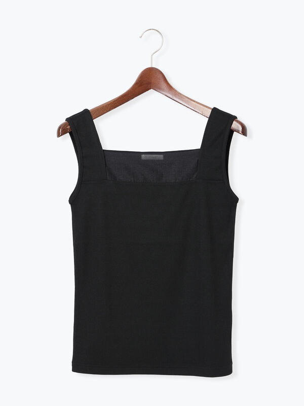 シアー切替タンクトップ（グレー/ブラック/クリーム/トップス