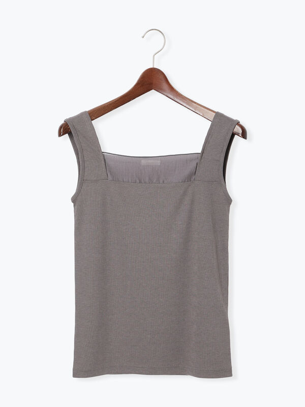 シアー切替タンクトップ（グレー/ブラック/クリーム/トップス