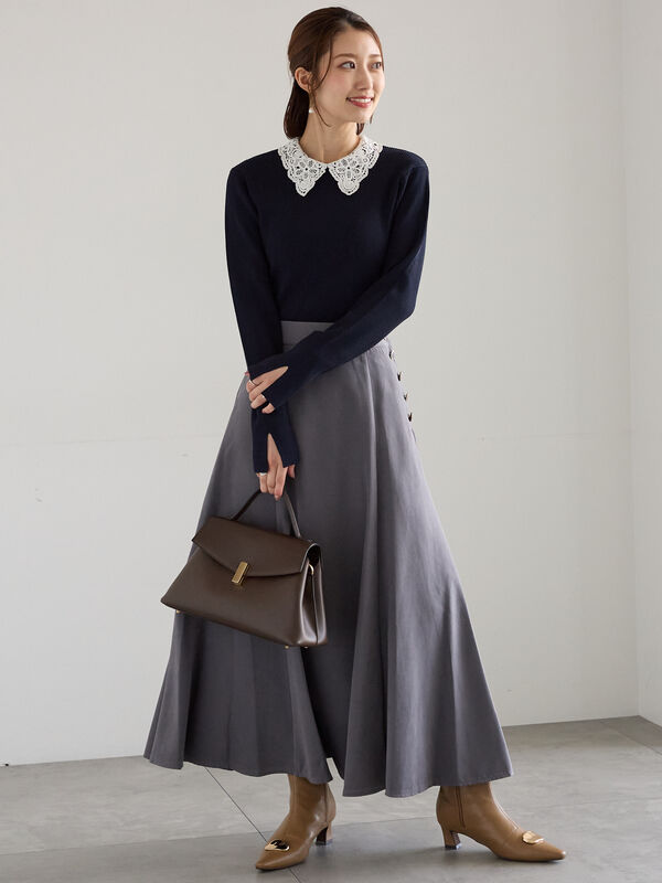 Rシェリエ　ケミカルレースニット ケミカルレース＆ウール ニットジレ 通販 - ディノス