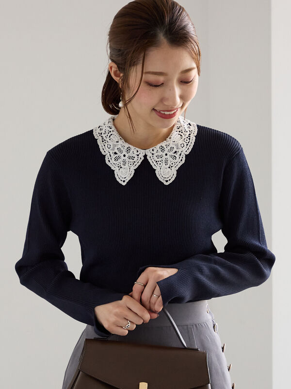 美品✨sheller femininity シェリエ　ケミカルレースニット 美品✨sheller femininity シェリエ ケミカルレースニット 美品