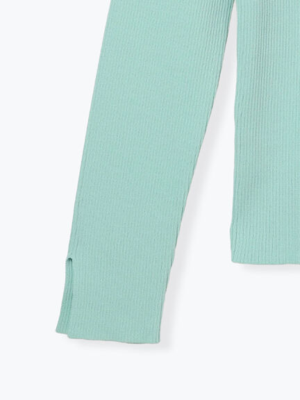 ケミカルレースカラーリブニット（チャコールグレー/グリーン/ネイビー）｜Te chichi（テチチ）通販