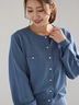 ポケットデザインクルーネックカーディガン(ブルー)|Te chichi(テチチ)通販
