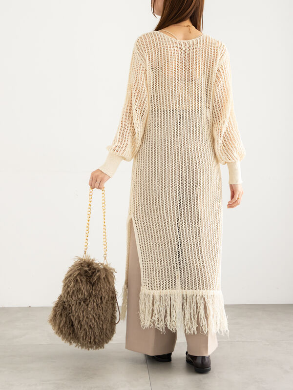 セール】 フリンジメッシュニットワンピース《2025Autumn catalog vol