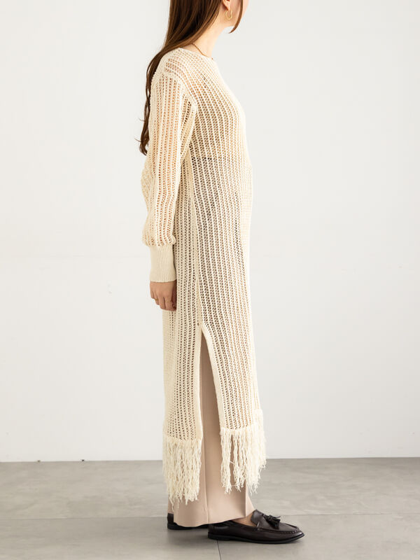 セール】 フリンジメッシュニットワンピース《2025Autumn catalog vol
