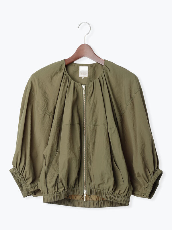 セール】 タックギャザーボリュームポンチョブルゾン（ブラック/カーキ