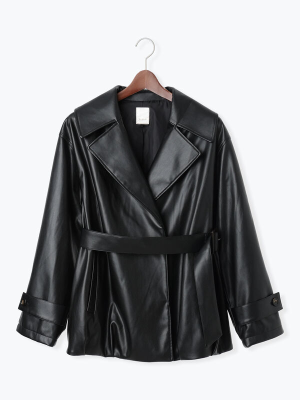 セール】 レザーショートトレンチコート《2025Autumn catalog vol.2