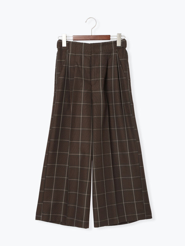 セール】 パターンアソートワイドクロップトパンツ（チャコールグレー